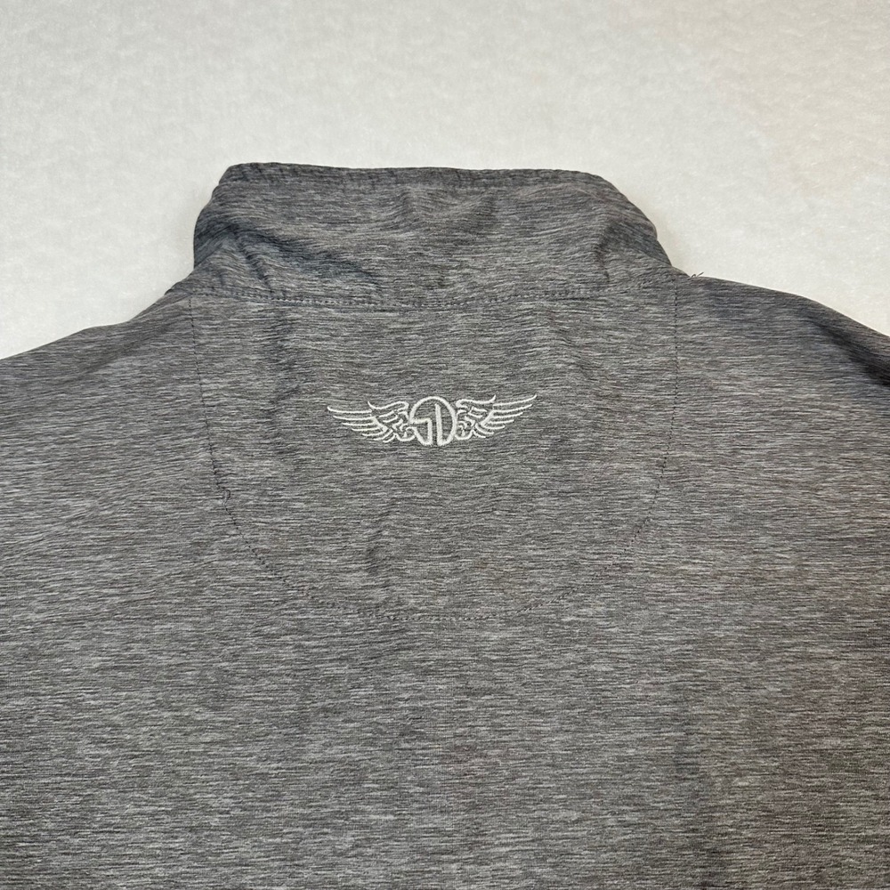 Straight‎ Down Mens Quarter Zip Pullover Gray Runway Growth Capital Logo Size M - Picture 7 of 8